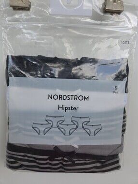 Nordstrom Rack Girls Panties Underwear Hipster 5 Pack Size 10/12 Grey